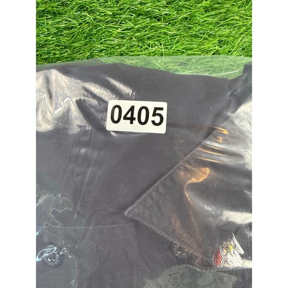 Harley Davidson Button Up Shirt Mens 4XL Black Orange Short Sleeve Genuine Logo - Picture 8 of 8